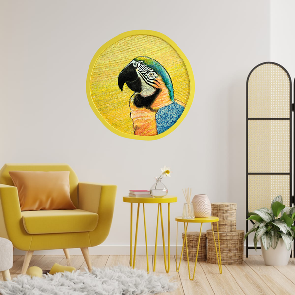 Polly the Playful Parrot - Handmade Acrylic Wall Art - 40cm