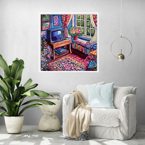 Vintage Television - Handmade Acrylic Wall Art - 52x52cm