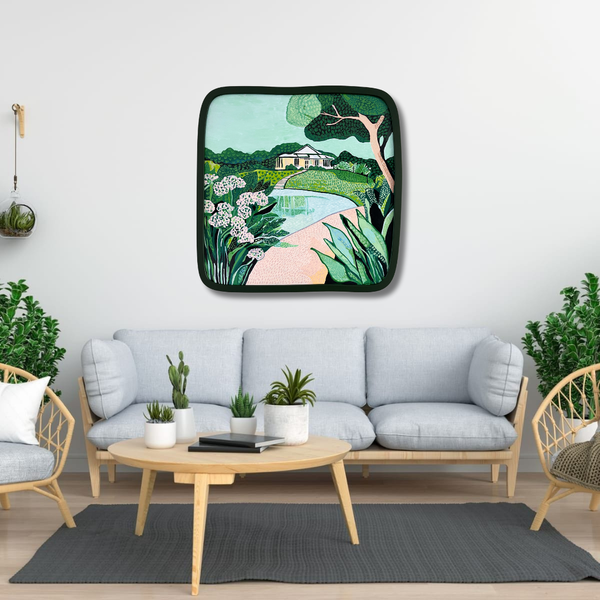 Lakehouse - New Zealand Landscape - Handmade Acrylic Wall Art - 50x50cm